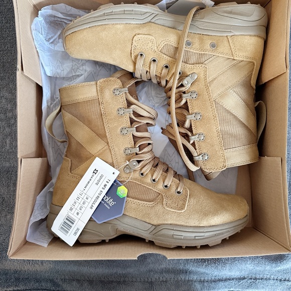 Men's combat Tan Tactical Boots - Picture 9 of 11